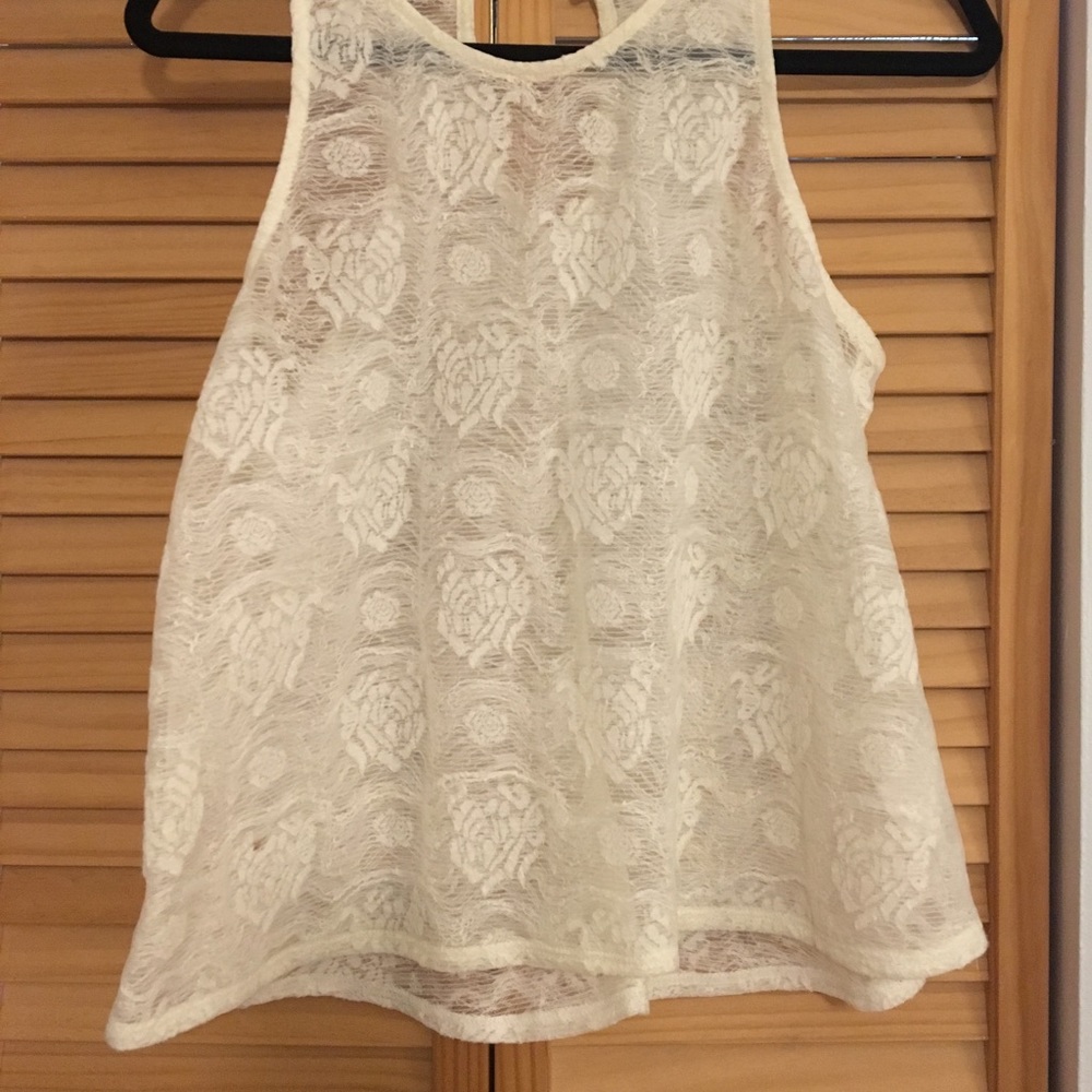 SHEER CREAM FLORAL TOP